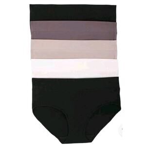 Felina Womens 5-Pack Pima Cotton Wide Waistband Hipster, Multi, Large